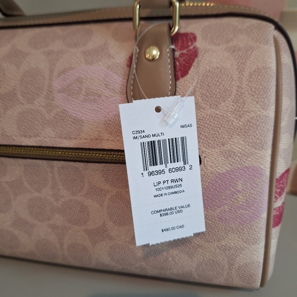 Coach Rowan Satchel Bag In Blocked Signature Canva s CH486 New - Picture 9 of 9